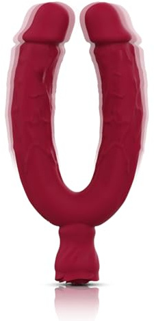 Vibrador Consolador en Forma de U Juguete Sexual para Mujeres y Parejas Estimulador de Clítoris Punto G y Anal con 10 Modos de Vibración Ideal para Usar en Solitario o en Pareja (Rojo)