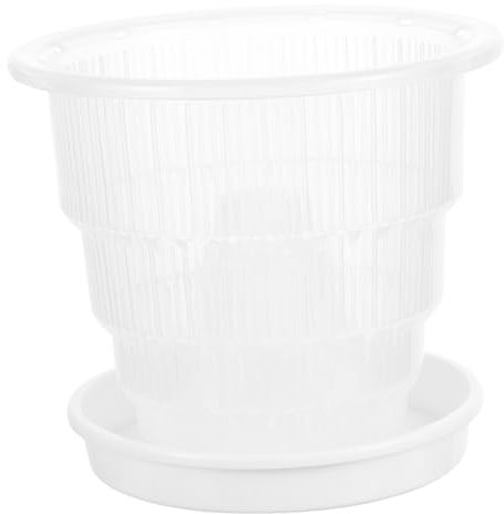 Happyyami Maceta Transparente para Orquídeas Ventilación y Plato Maceta De Plástico PP Resistente y Reutilizable para Plantar y Observar Raíces para Jardín y Hogar