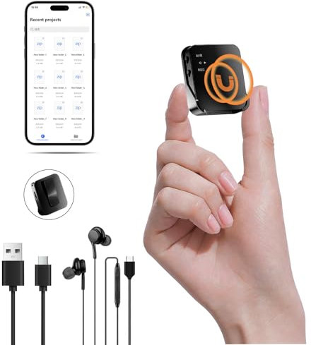 Digital Voice Recorder, Mini Digitales Diktiergerät, AI Rauschunterdrückung, 3072Kbps Magnetic Diktiergerät mit Playback für Interviews/Klassen/Meeting