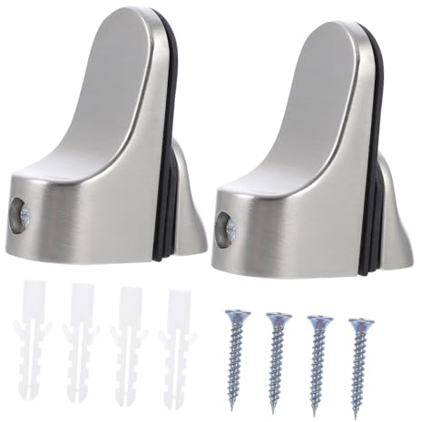WOONEKY 2 pezzi Clip Regolabili per Mensole Vetro Supporti Resistenti Staffe Fissaggio Muro Antiruggine per Mensole Design Bave per Cucina e Ufficio
