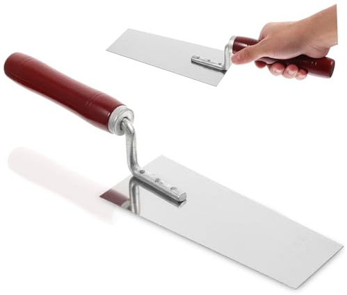 PENIKOKO Truelle à Plâtre Et Grattoir Coupe-mastic En Acier Inoxydable Manche Bois Riveté, Outil Maçonnerie Pour Briques Et Joints, Usage Professionnel Et Bricolage,