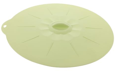LALADEFIEE Food Grade Silicone Pan and Bowl Lid Extra Large Green Round Sealing Cover with Strong Suction Stretchy Reusable Food Preservation Lid for Plates Pots Microwave and Dishwasher Safe