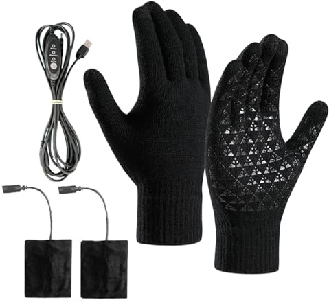 Genérico Guantes Calefactables | Manoplas De Calefacción Eléctrica con Batería | Manoplas Táctiles para Frío Actividades Exteriores Ciclismo Senderismo Moto Snowboard