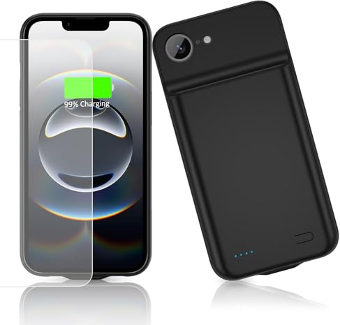 HUOBAO Akkuhülle für iPhone 16 e, 8500mAh Zusatzakku Ladehülle Akku hülle Handyhülle, Akku Battery Case Powerbank Hülle für iPhone 16 E, Ultradünn und Tragbar Akku Case