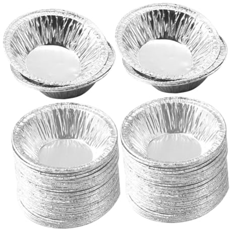 Homoyoyo 500 pièces Mini Tart Pans Aluminium Jetables Moules Ronds Résistants pour Tartelettes Pâtisseries et Tarte Aux Œufs Fête Boulangerie et Usage Familial