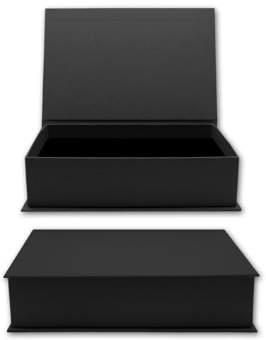 NEUSER PAPIER Geschenkbox mit Klappdeckel - 1 Stück - DIN A5 - schwarz bezogen - innen schwarz kaschiert - 245 x 165 x 65 mm - Aufbewahrungsschachtel