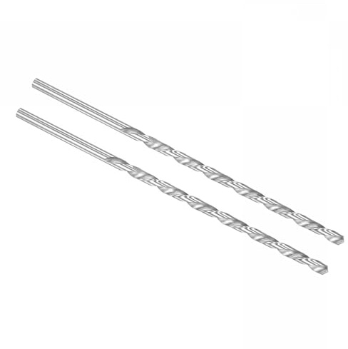 ROWORKX 2Pcs 6mm x 250mm Extra Long HSS Twist Drill Bits - Straight Shank Spiral Drill Bits for Wood, Metal, Aluminium, Plastic