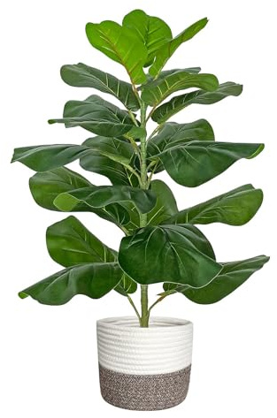 Zvezvia Artificial Plant Artificial Ficus, 78 cm Large Artificial Plants with Braided Pot, Artificial Tree, Fake Plant for Living Room, Bedroom, Office, Garden Decoration