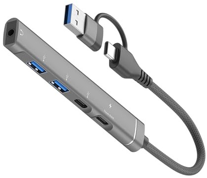 CHIZISX Hub portatile di USB C con le porte multiple per le periferiche del computer Tipo C Adattatori del hub USB