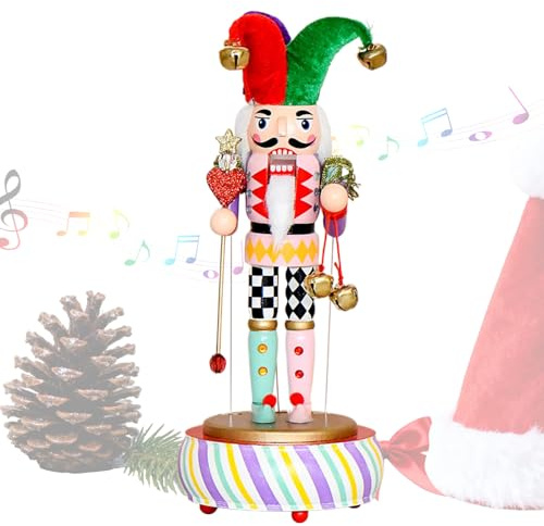 Boîte à musique Casse-Noisette – 5,31 x 5,31 x 12,6 cm, décoration saisonnière de Noël, ornement de bureau festif, collection de vacances | Décorateurs d'intérieur Adolescents Adultes Fête Sal