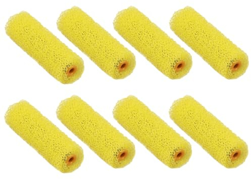 rflaueo 8pcs 4in Texture Roller Sleeve Big Texture Sponge Brush for Household Wall Painting Treatment(U354-8)