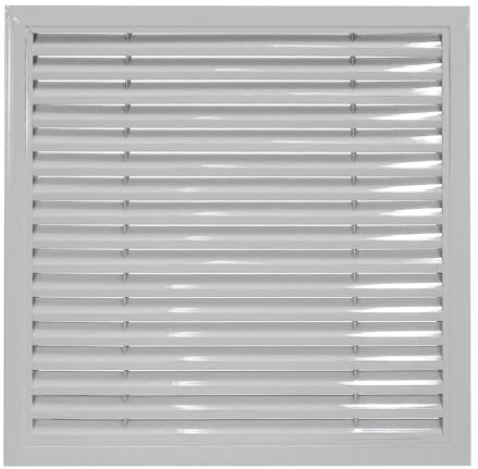 Nexarelle Aluminum Air Vent Grille, 15 x 15 Inch(Duct Opening) Exhaust Vent Cover Louvered Vent Grill for Wall Door Ceiling Cabinet Wardrobe Radiator Heating System, Gray