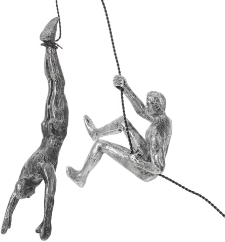 EPIGEIST Scultura da Parete 3d Scalatore in Resina Vintage, Decorazione Murale Industriale per Soggiorno e Ufficio, Statua Uomo che Si Arrampica come Arredamento Sportivo e Arte