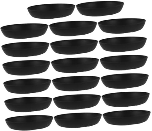 GALPADA 20 Platillos Negros para Plantas, Bandejas para Macetas de Plástico Pequeñas, Platillos de Drenaje para Interior y Exterior, Accesorios Antideslizantes para Jardinería