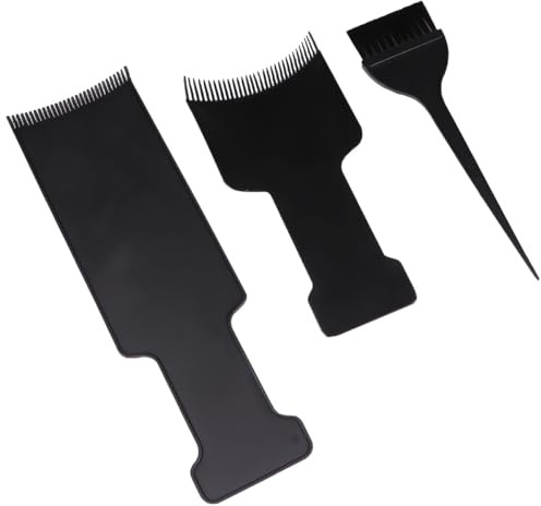 KAJNBN Set de Pinceaux à Teinture et Planche de Balayage en Plastique Abs Noir, Outil Professionnel pour Coloration Rapide des Cheveux en Salon ou Coiffure Maison
