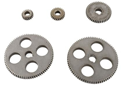 SIXRUN Mini Juego de Engranajes de Metal de Torno con Engranajes T80 T45 T25 T20 Inoxidables para Cortar, Kit de 5 Piezas para Máquina Herramienta de Corte de Metal