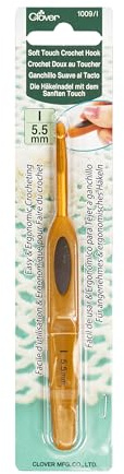 Clover CL1009 Häkelnadel, Plastic, Gold, 5,5 mm Größe