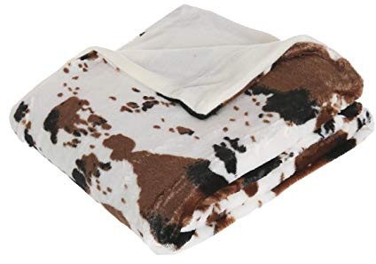 ATMOSPHERA CREATEUR D'INTERIEUR ATM-528731141 Ultraweich Mikrofaser Fleecedecke, Design Kuh, 130 cm x 160 cm