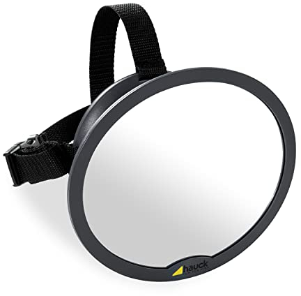 hauck Watch Me 1, Grau - Baby Rücksitzspiegel 3 x 19 x 21 cm, Bruchsicher & Schwenkbar, Ideal für Babyschalen & Reboarder Kindersitze, Einfache Befestigung für rückwärtsgerichtete Kindersitze