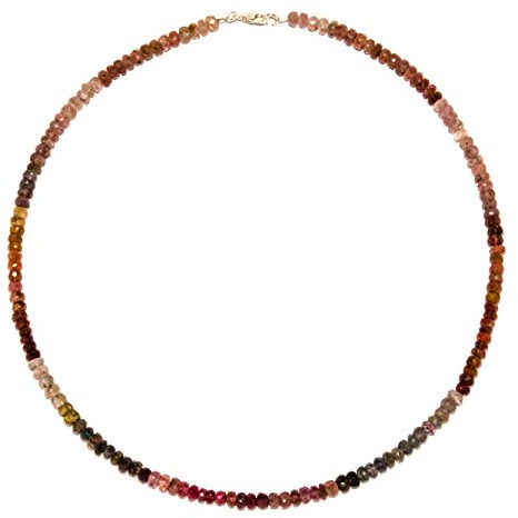 Spinell Schmuck (Halskette) Spinell Kette Spinell Linsen facettiert mehrfarbig Größe ca. 4 mm Verschluss 925er Sterling-Silber Modellnummer 1171