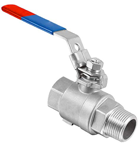 Kugelhahn aus Edelstahl VA rostfrei voller Durchgang mit 3/4 Rohr Zoll Aussengewinde AG und Innengewinde IG DN20 Trinkwasser geeignet Druck PN 63 Bar mit Hebelgriff Wasser Heizung