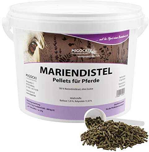 MIGOCKI MARIENDISTEL – 1,5 kg – für Pferde – Reine Kräuter ohne Zusätze - Pellets