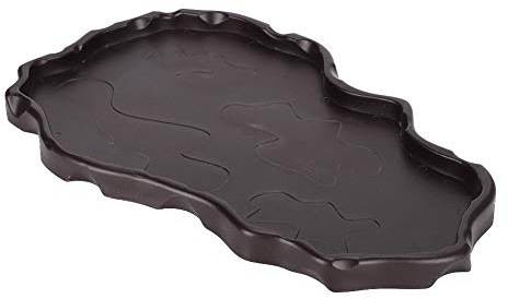 Reptilien Wasserschale Repti Rock Food Dish Leuchtende Schildkröten Wasserschale Fressnapf Reptilien Futternapf für Schildkröten Geckos Eidechsen(Tiefe Kaffeefarbe)