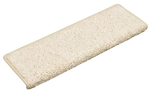 vidaXL Alfombrillas para escaleras 15 Unidades 65x21x4 cm Blanco Borde Rectangular