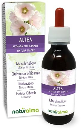 Guimauve officinale (Althaea officinalis) racines Teinture Mère sans alcool Naturalma - Extrait liquide gouttes 120 ml - Complément alimentaire - Végétalien ou végan