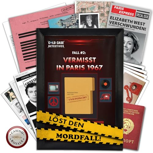 X-SCAPE Cold Case Detectives - EIN Escape Room Spiel für Zuhause - Vermisst in Paris 1967 - Realistische Kriminalfälle lösen ab 14 Jahren - Krimispiele für Erwachsene für 1-6 Personen
