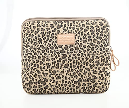 BSLVWG 10-15 Zoll Forest Series Wasserdicht Canvas Laptop Hülle für 13.3 Zoll MacBook Air 13 Hülle iPad 12.9 (13 Zoll, Leopard Braun)