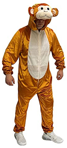 Foxxeo Affen Kostüm für Erwachsene Damen Herren Tier Overall Tierkostüm Größe S-XXXL - Fasching Karneval, Größe:XXL