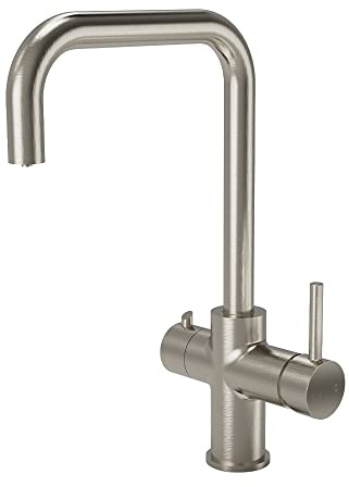 Excel Home 3 in 1 Instant Boiling Water Tap with 2.4L Boiler & Carbon Filter – Hot Cold & Filtered 98° Boiling Water - Under Sink Hot Water Boiler 3 Way Kitchen Tap (Stainless Steel)
