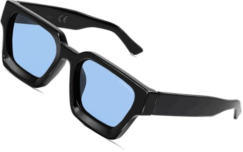 SHEEN KELLY Retro spessa rettangolo Chunky occhiali da sole donne uomini Trendy stretto quadrato nero Tortie telaio moda 90s