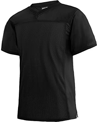 EALER Blank Football Jersey Mesh Athletic Football Shirt Practice Sports Uniform, Black, XL