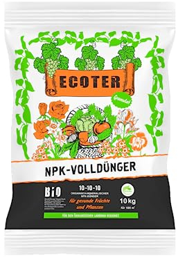 Ecoter BIO NPK-Volldünger 10/10/10, Mineralisch 10 KG, Universaldünger, Granulat Volldünger, für alle Kulturpflanzen.