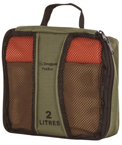 Snugpak Pakbox WGTE – Packkuber för att organisera redskap, kläder, nödvändigheter – tunga ripstop-tygförpackningskuber med nätvisningspanel för resor, camping och hemförvaring – oliv (2 L)