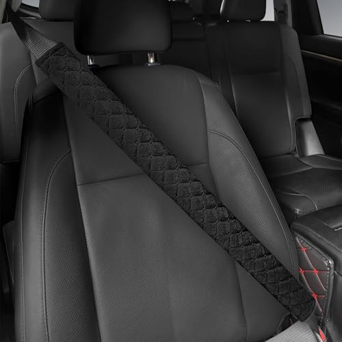 surpassme Car Seat Belt Pads Cover, 1 PC 25.5in Extra Length Seat Belt Shoulder Strap Covers Protector to Release Stress to Neck and Shoulder for a Safety Driving (Black)