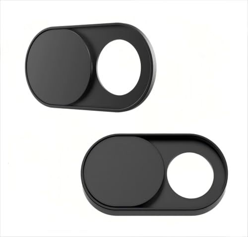 Ultradünne magnetische Schiebe-Webcam-Abdeckung, geeignet für iPhone, iPad, MacBook Pro, Desktop-Computer, Handys, PC-Zubehör, Webcam-Blocker-Schieber, ausgezeichneter Sichtschutz – [3 Pack Schwarz]