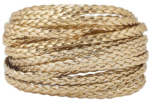 GORGECRAFT Cordoncino in pelle intrecciata da 5 m, 5 mm, in pelle ecologica in poliuretano, spessore 2 mm, piatto, piegato, per fai da te, intrecciare, bracciali, cavigliere, girocollo, collane