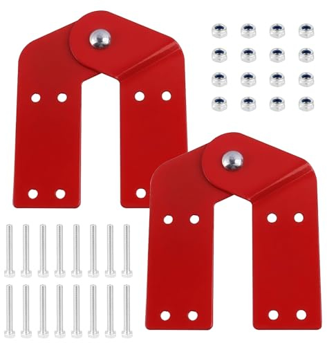 Attic Ladder Hinge for Ladder Pull Down System, Step Attic Folding Stairs Hardware Replacement Fit for Herringbone Ladder and Three-Fold Ladder Tie Rod Reinforce, Home Attic Ladder Parts (2 Pack)