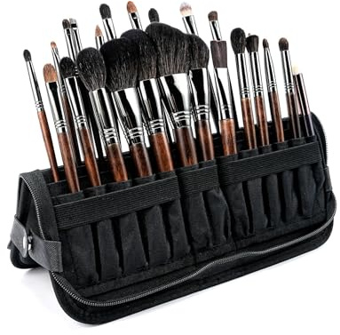 Porte-pinceaux de maquillage de voyage, étanche et portable, noir, Noir , Tous