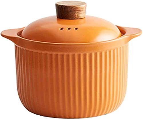 Casserole,Ceramic Stew Pot Soup Casserole Casserole Dishes Household Ceramic Casserole,Gas Soup Casserole Dishes(Orange,3.2L)