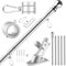 hewewor Upgraded Flag Pole Kit,2 No-Tangle Ball Bearing Rings & Bracket Holder,6FT Stainless Steel Wall Mounted Flagpoles Residential for Outside Commerce (6FT Silver NO Flag)