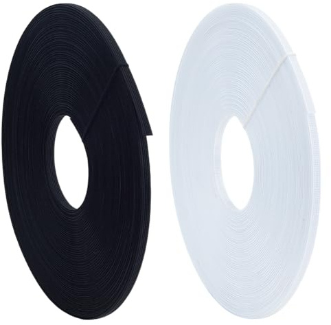 PH PandaHall 100m Stecca in Poliestere per Cucito Stecche Rotolo Corsetto, 2 Rotoli 6mm Corsetto Stecche Resta per Abiti da Sposa Creazione di Abiti Festa di Nozze, Nero Bianco