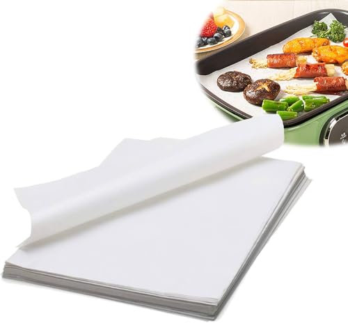 Greaseproof Paper Sheets – 50 Pack 20x30cm White Wax Paper for Food Wrapping, Baking, Sandwiches & Cheese – Non-Stick & Heat Resistant Parchment Sheets for Cooking & Crafti