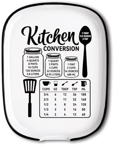 ANATTASOUL 15×11.5cm Conversion d'unités Repose Cuillère Cuisine Maison | Ustensiles de Cuisine Repose Couvert Cuisine Decor Repose Cuillère Cuisine Céramique pour Spatules/Pinces/Cuillères à Café