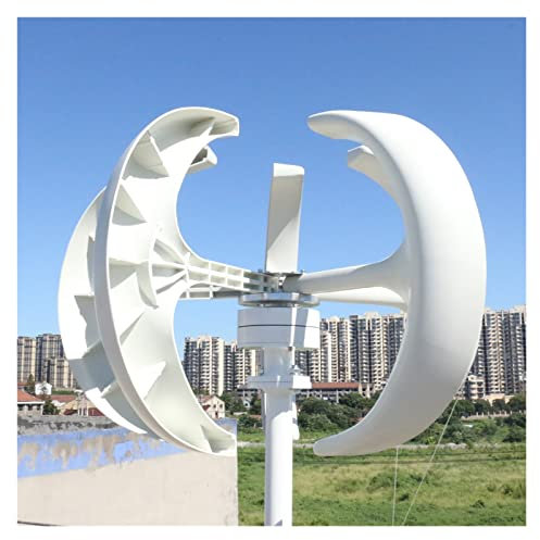 HPHPH Aerogenerador Eolico Turbina eólica de Eje Vertical de 1000W, 1KW, 12V, 24V, 48V con Controlador MPPT, pequeño Molino de Viento de bajo Ruido for farolas(White with Control,12V)