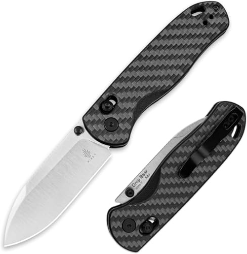 Kizer Drop Bear EDC Fickkniv, 7,55 cm Nitro-V Stålblad G10 Kolfiberhandtag Fällkniv med tumknappöppnare, Lätt Clutch Lock Camping Jaktkniv för män kvinnor Present V3619A3