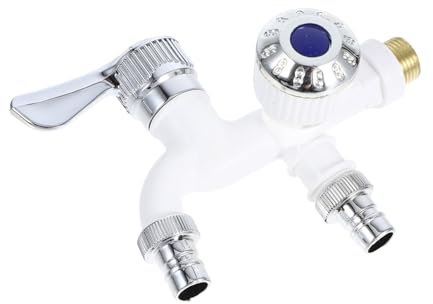 Housoutil Grifo De Doble Salida Para Lavadora Grifo De Agua Fría Accesorio De Lavadero De Lavadora Para Cocina y Hogar